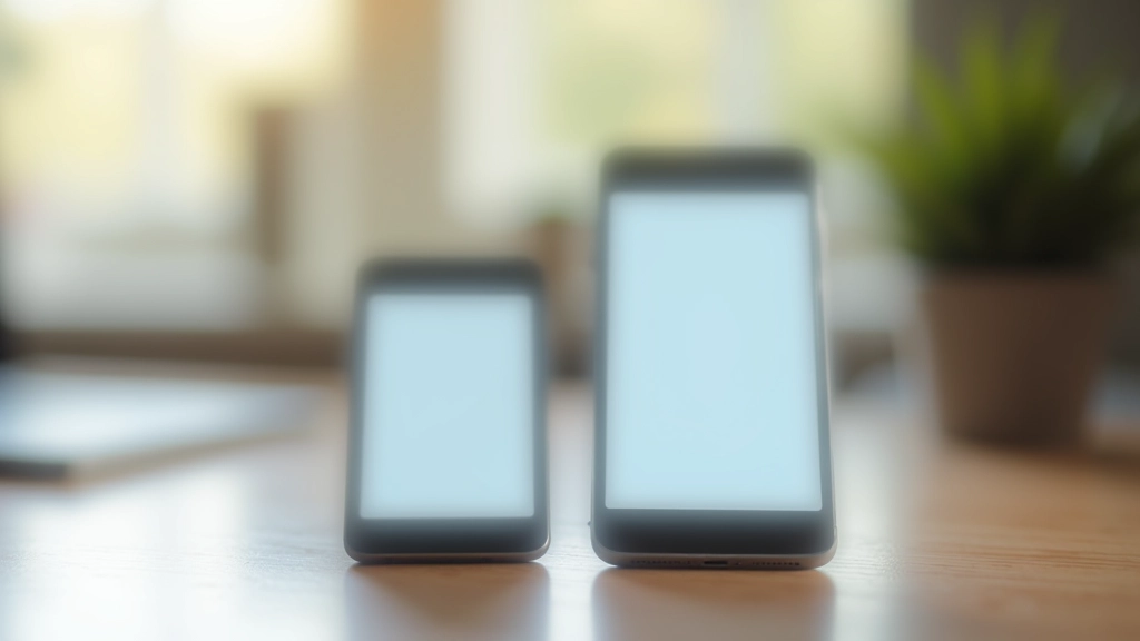 Dva smartphony vedle sebe s různými velikostmi displeje a orientací