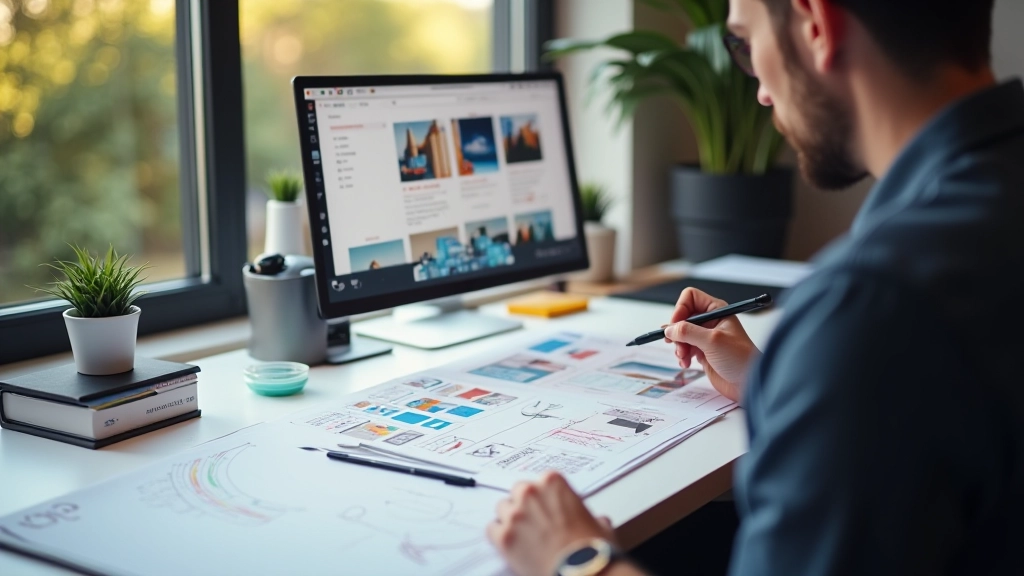 Návrhář webu pracující na projektu mobilní optimalizace